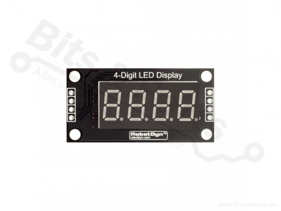 Cijferdisplay 4-digits 7-segments TM1637 decimalen geel - 50x19mm
